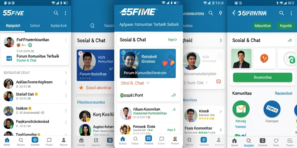 Tampilan antarmuka aplikasi Forum Komunitas 55FIVE.