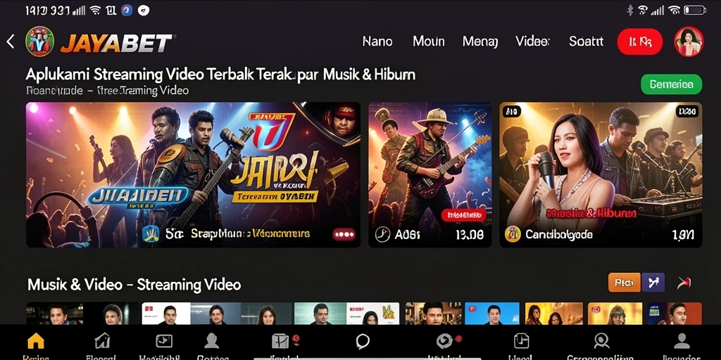 Tampilan antarmuka aplikasi <strong>JAYABET</strong> yang user-friendly untuk Streaming Video.