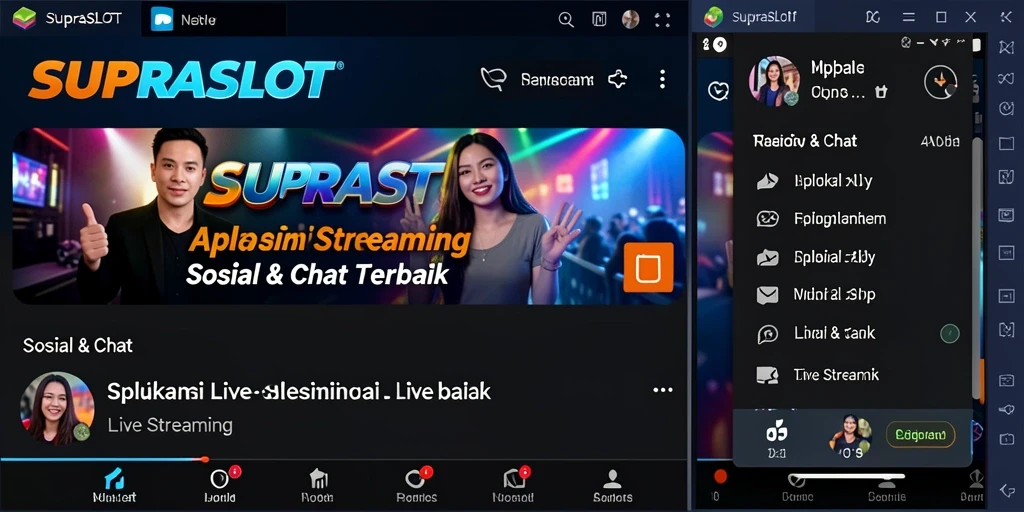 Tampilan antarmuka <strong>SUPRASLOT</strong> saat Live Streaming yang menarik dan interaktif.