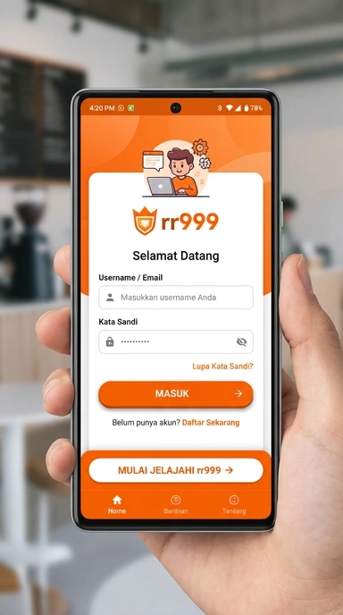 Tampilan halaman login rr999