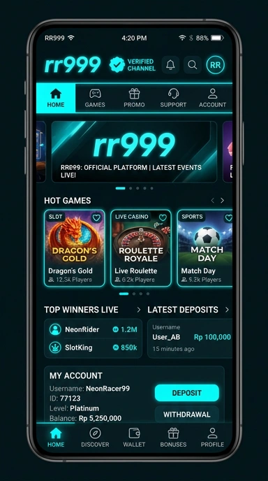 Tampilan kanal resmi rr999